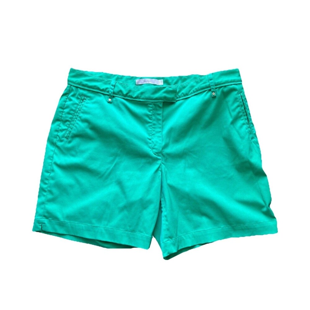 Lady Hagen Chino Shorts Women Plus Size 16 Green Pockets Stretch Active Casual